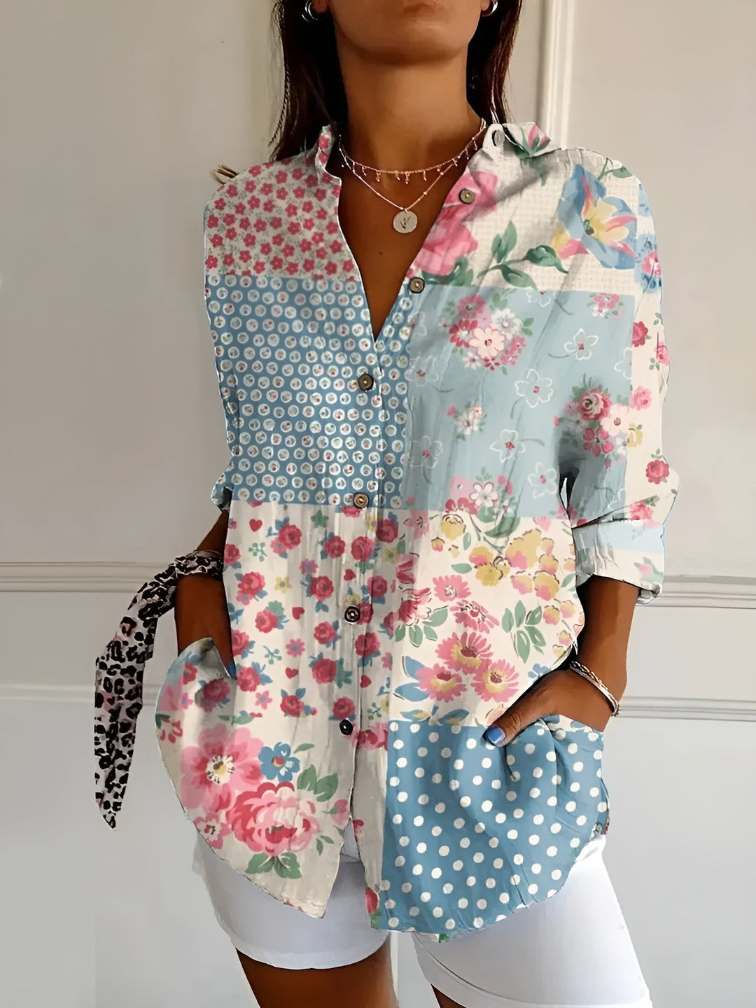 Elegante dames button-down blouse, licht, ademend, figuur benadrukkend, voor een stijlvolle en comfortabele look.