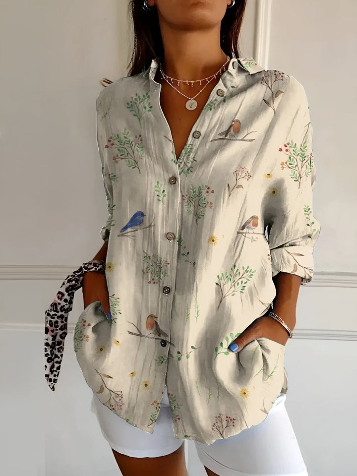 Elegante dames button-down blouse, licht, ademend, figuur benadrukkend, voor een stijlvolle en comfortabele look.