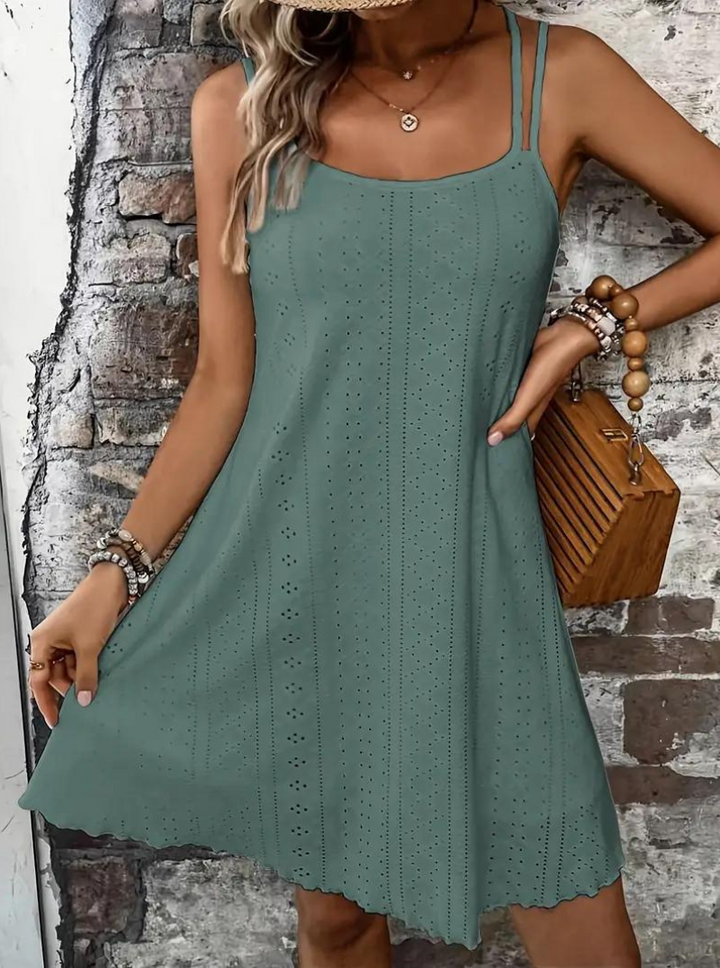 Elegante dames linnen zomerjurk, wijde silhouet, ademend, ideaal voor stranduitjes en warme dagen.