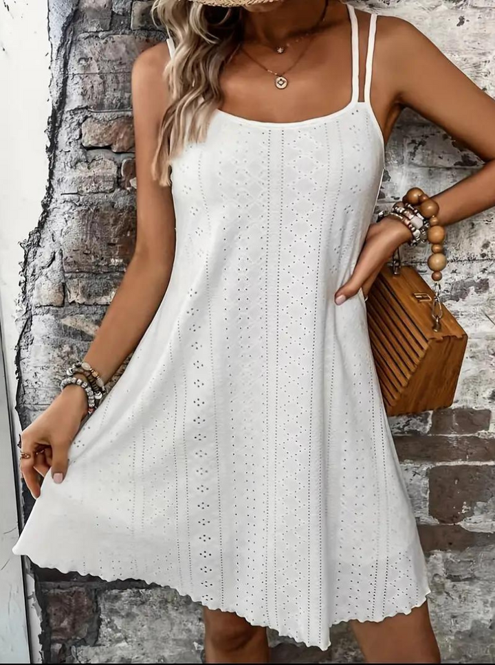 Elegante dames linnen zomerjurk, wijde silhouet, ademend, ideaal voor stranduitjes en warme dagen.