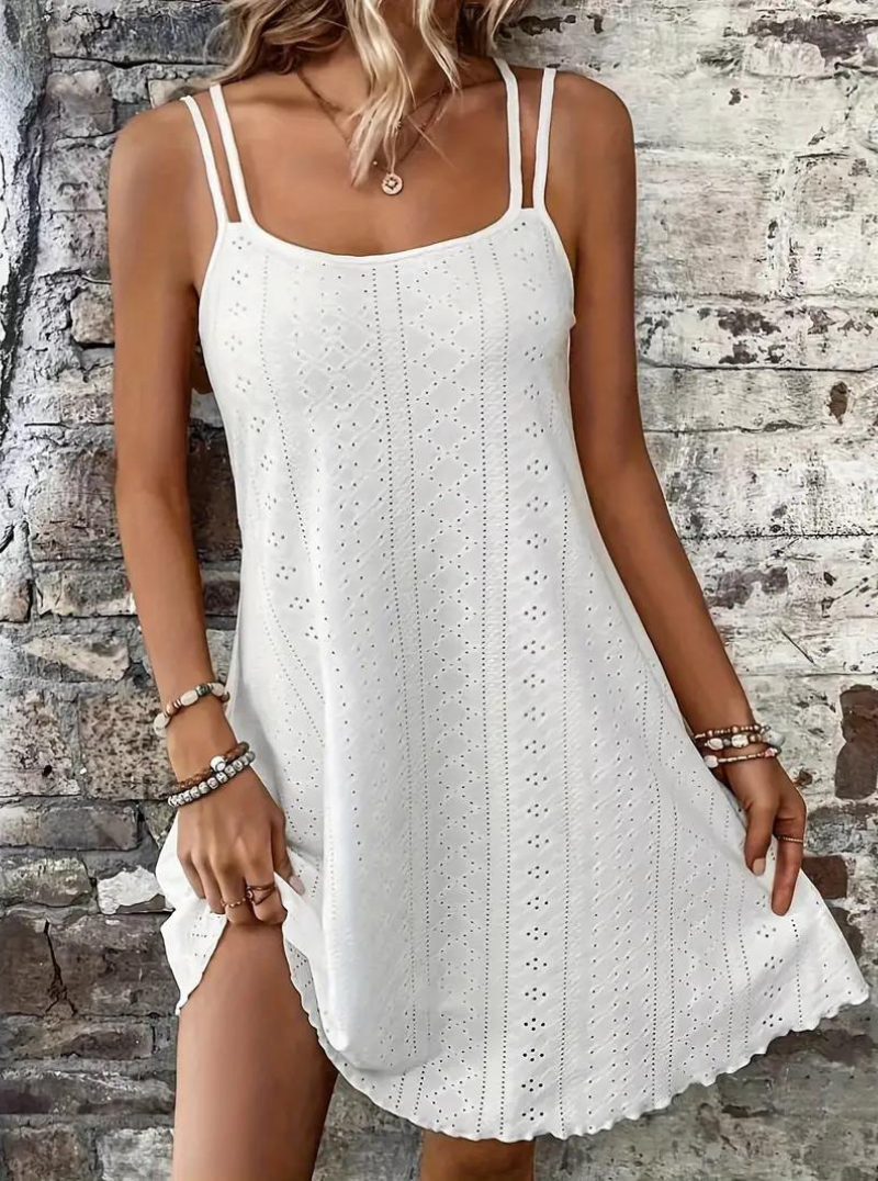 Elegante dames linnen zomerjurk, wijde silhouet, ademend, ideaal voor stranduitjes en warme dagen.
