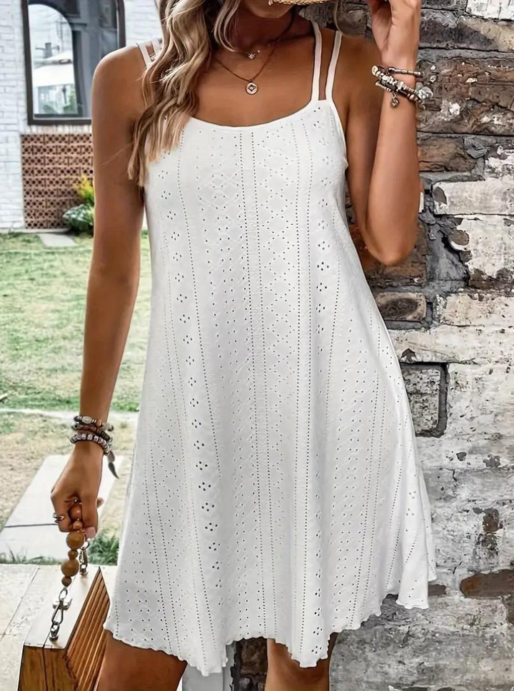 Elegante dames linnen zomerjurk, wijde silhouet, ademend, ideaal voor stranduitjes en warme dagen.