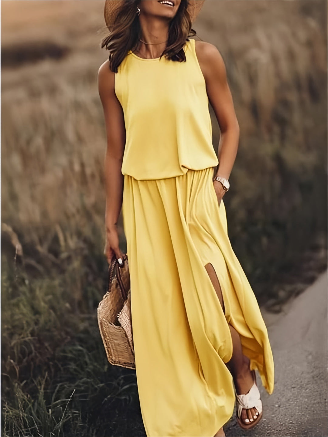 Elegante dames maxi-jurk, zomers en veelzijdig, in een klassiek ontwerp, ideaal voor strand en avondevenementen