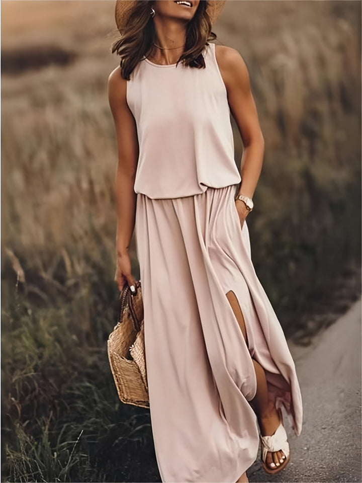 Elegante dames maxi-jurk, zomers en veelzijdig, in een klassiek ontwerp, ideaal voor strand en avondevenementen
