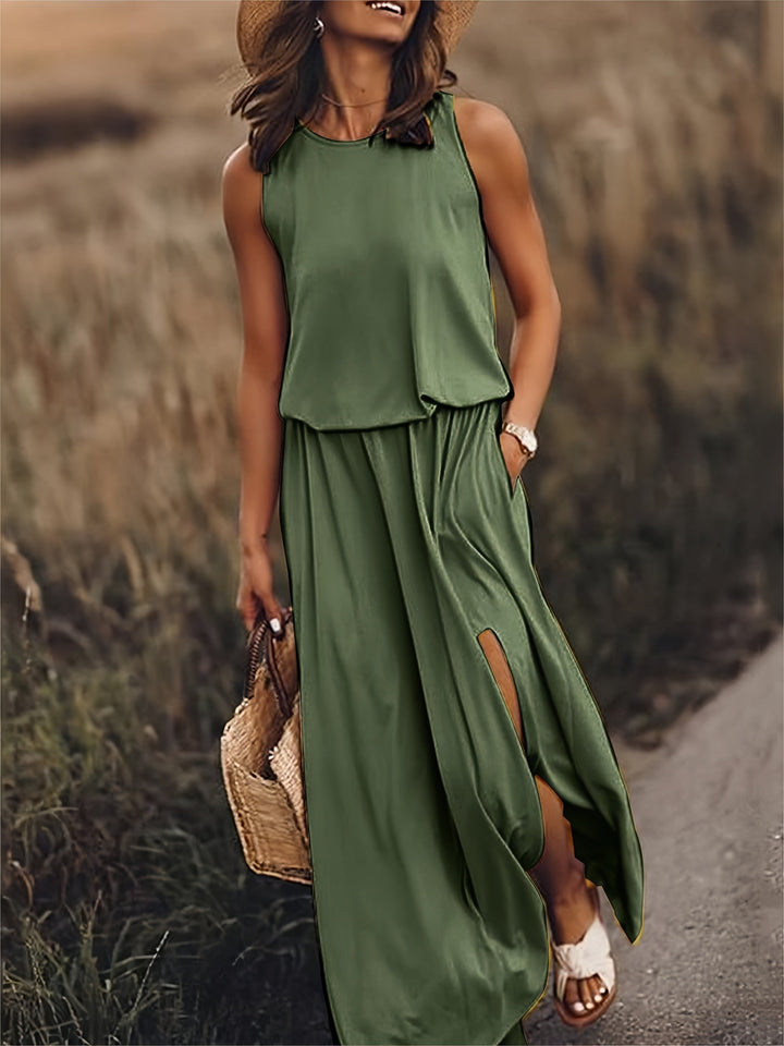 Elegante dames maxi-jurk, zomers en veelzijdig, in een klassiek ontwerp, ideaal voor strand en avondevenementen