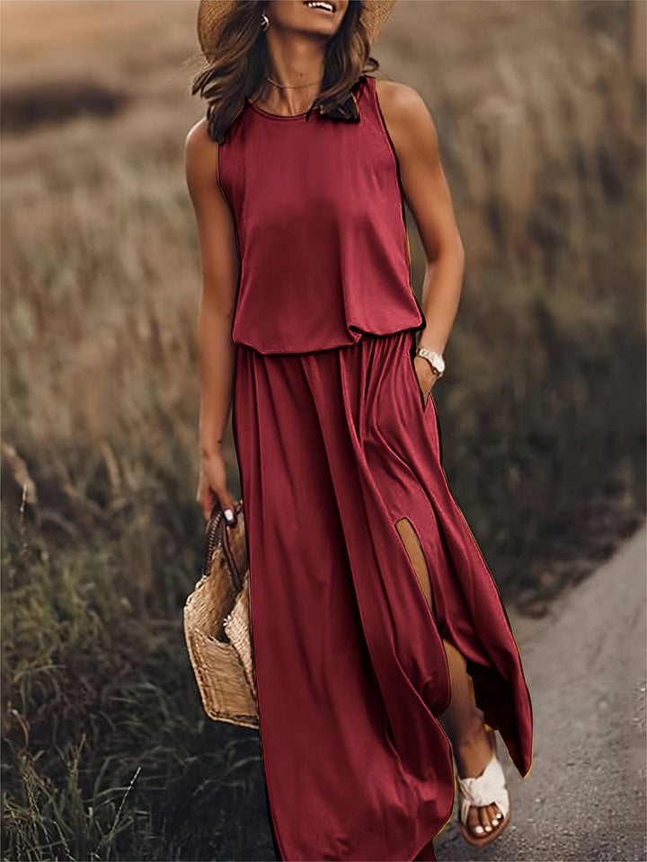 Elegante dames maxi-jurk, zomers en veelzijdig, in een klassiek ontwerp, ideaal voor strand en avondevenementen