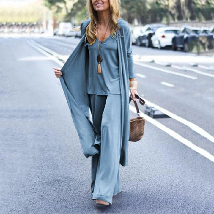 Elegant dames set, modern, in diverse kleuren, ideaal voor formele gelegenheden, hoogwaardige materialen, figuurflatterend.