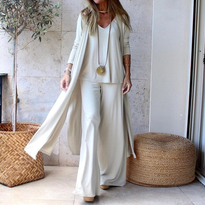 Elegant dames set, modern, in diverse kleuren, ideaal voor formele gelegenheden, hoogwaardige materialen, figuurflatterend.