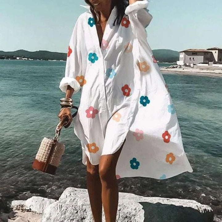 Elegante dames zomerjurk Hermine, lichtgewicht, vloeiend design, perfecte pasvorm, ideaal voor warme dagen.