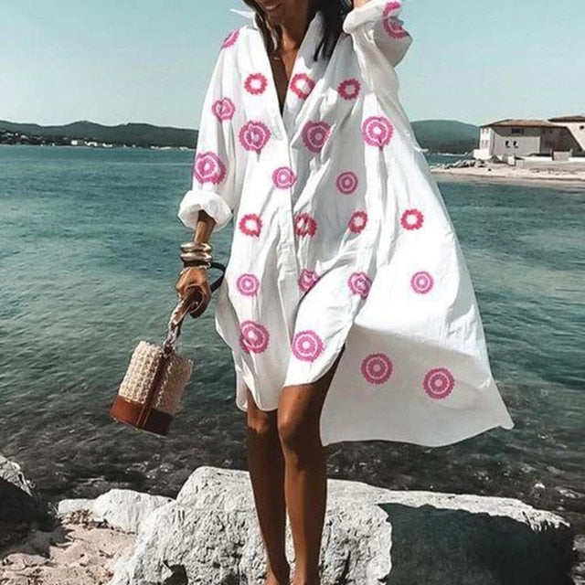 Elegante dames zomerjurk Hermine, lichtgewicht, vloeiend design, perfecte pasvorm, ideaal voor warme dagen.