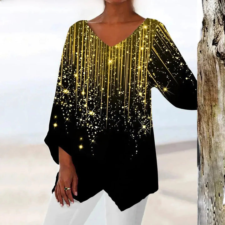 Elegante dames vintage top met V-hals, getailleerde pasvorm in donkerrood, gemaakt van hoogwaardig materiaal.
