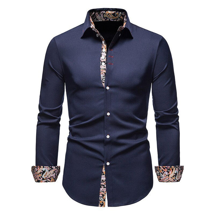 Elegant herenoverhemd met paisleyprint en lange mouwen, perfect voor een smart-casual look in verschillende kleuren.