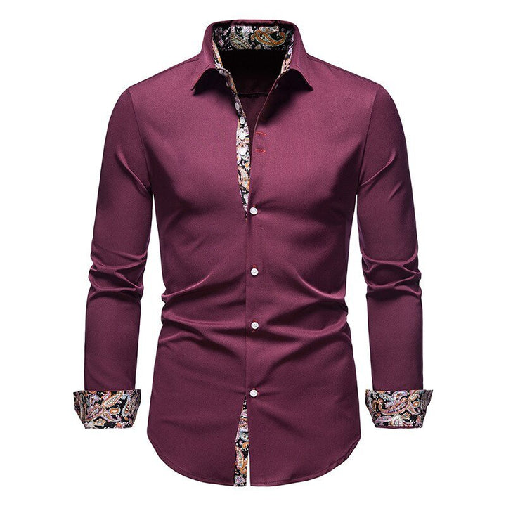 Elegant herenoverhemd met paisleyprint en lange mouwen, perfect voor een smart-casual look in verschillende kleuren.