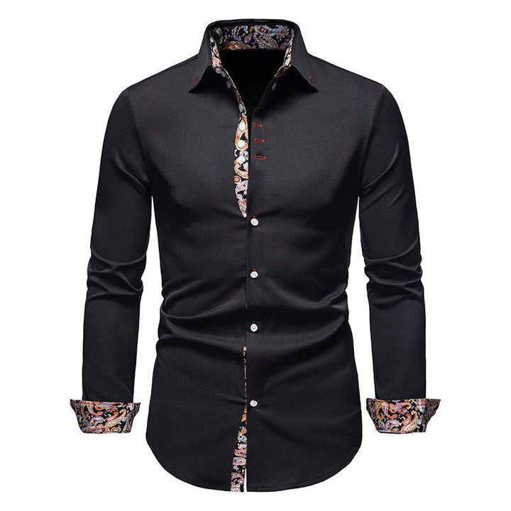 Elegant herenoverhemd met paisleyprint en lange mouwen, perfect voor een smart-casual look in verschillende kleuren.