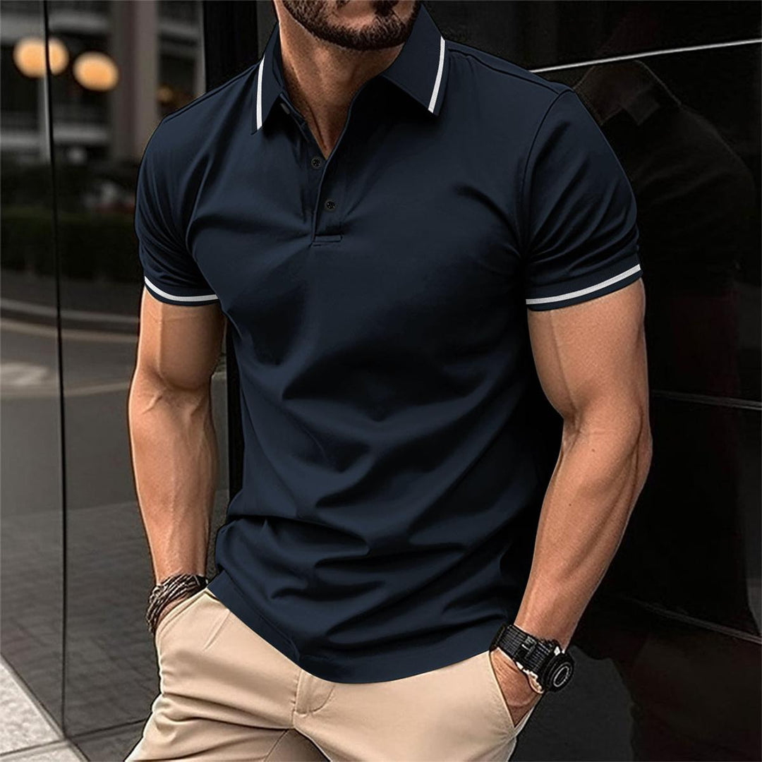 Elegant heren poloshirt, ademend, veelzijdig, voor een stijlvolle vrijetijdslook; klassiek design met korte mouwen