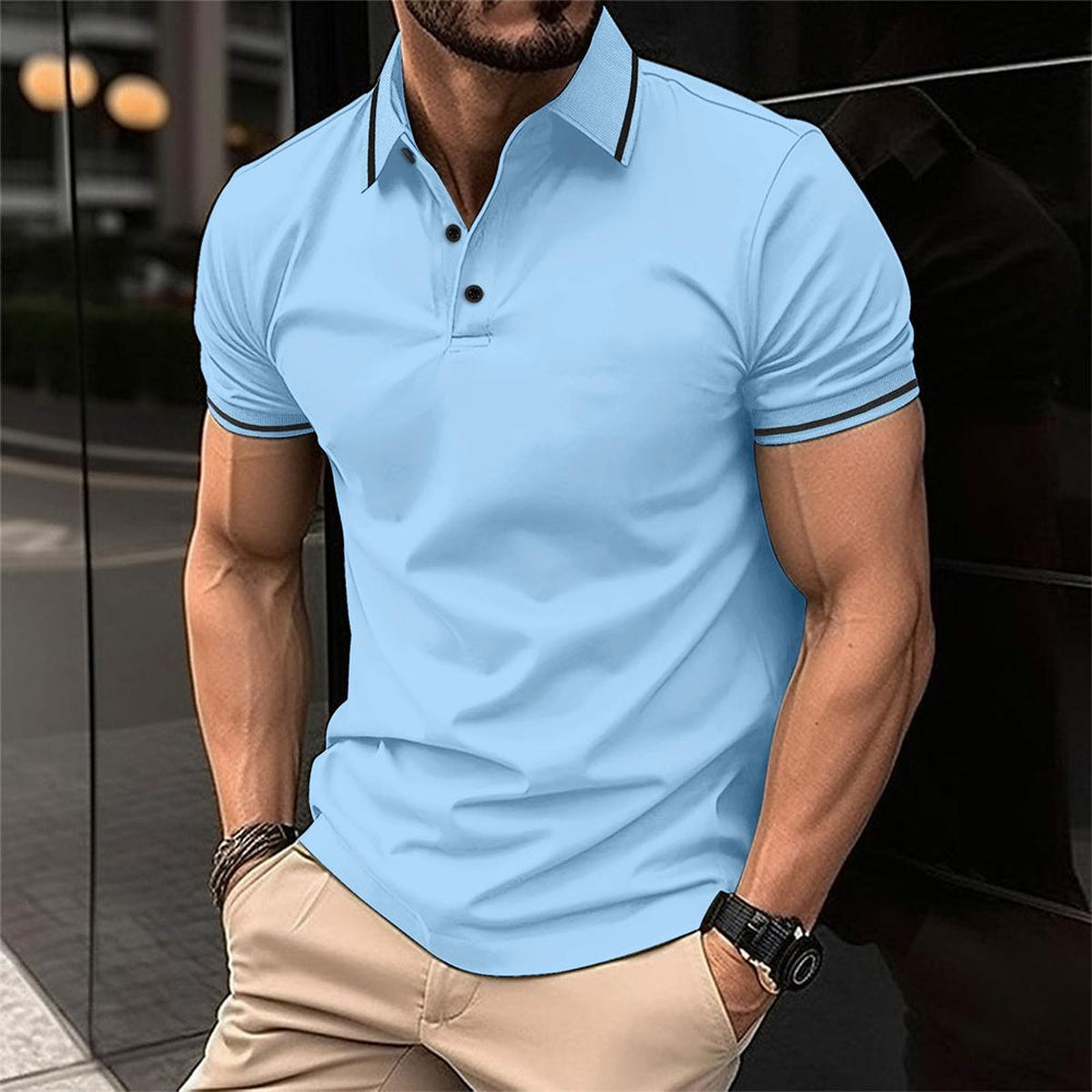 Elegant heren poloshirt, ademend, veelzijdig, voor een stijlvolle vrijetijdslook; klassiek design met korte mouwen