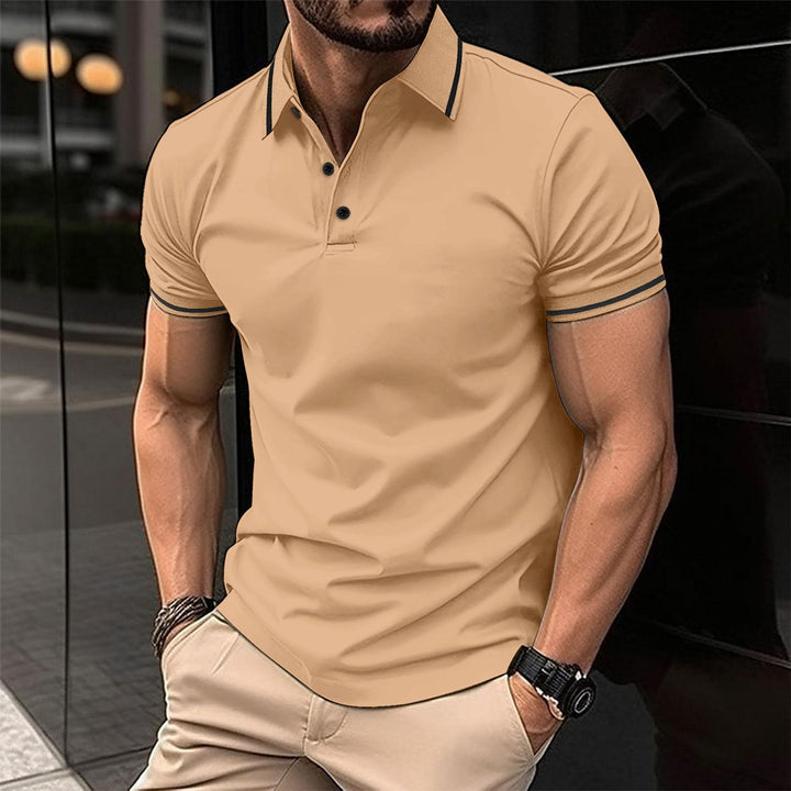 Elegant heren poloshirt, ademend, veelzijdig, voor een stijlvolle vrijetijdslook; klassiek design met korte mouwen