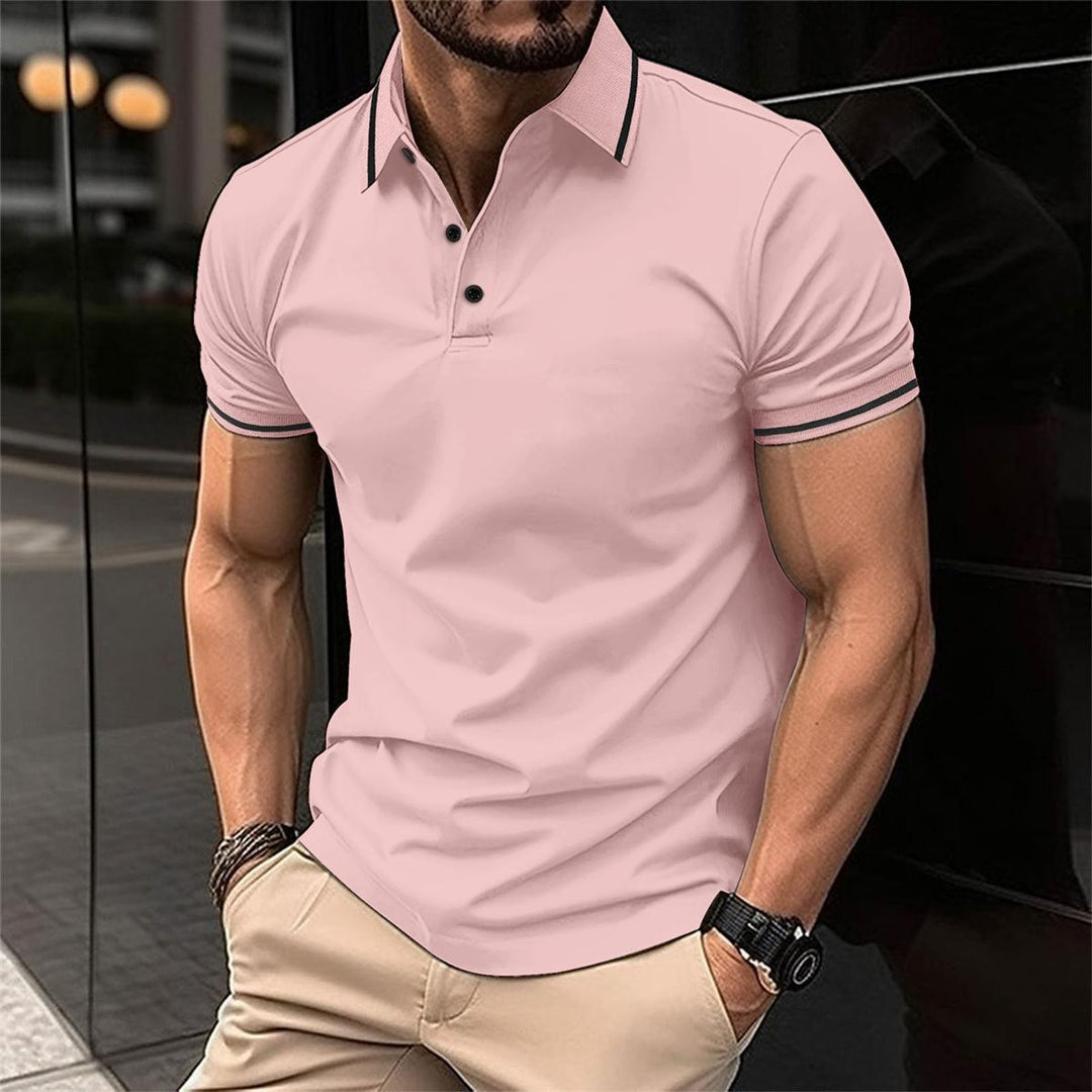 Elegant heren poloshirt, ademend, veelzijdig, voor een stijlvolle vrijetijdslook; klassiek design met korte mouwen
