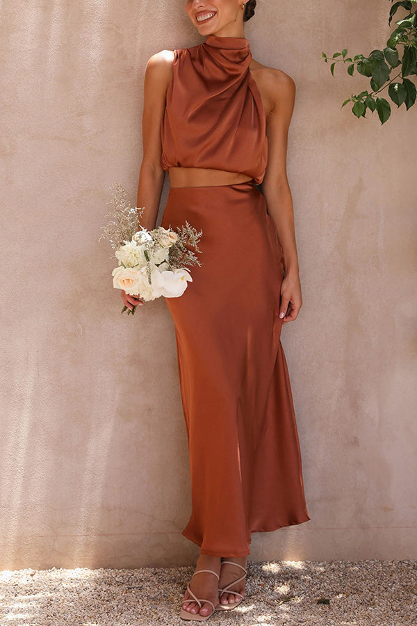 Elegant Nicolette Maxirok-Set voor dames met een vloeiend silhouet, ideaal voor tuinfeesten of diners, in een modern design.