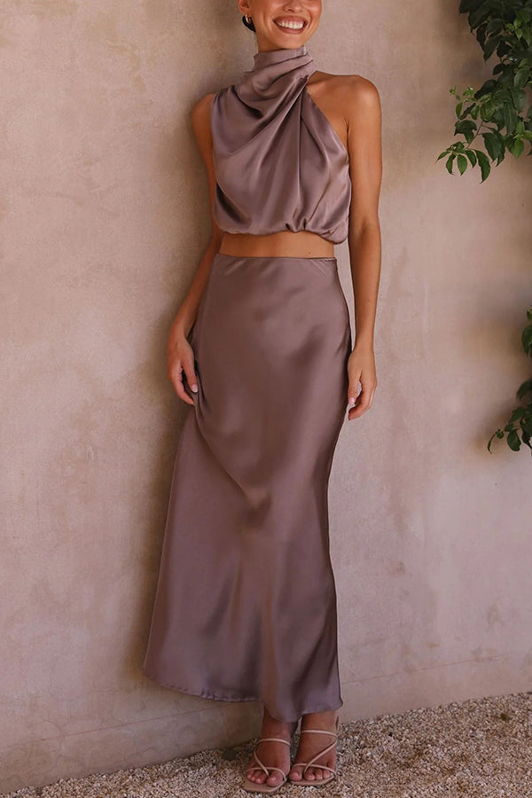 Elegant Nicolette Maxirok-Set voor dames met een vloeiend silhouet, ideaal voor tuinfeesten of diners, in een modern design.