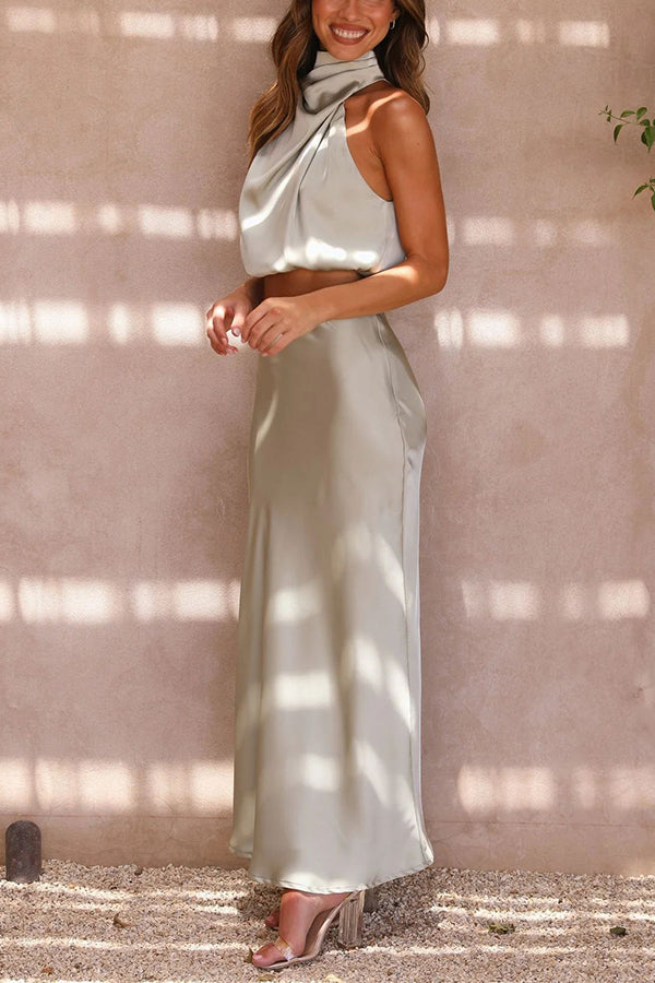 "Elegantes Nicolette Maxirock-Set für Damen mit fließender Silhouette, ideal für Gartenpartys oder Dinner, in modernem Design