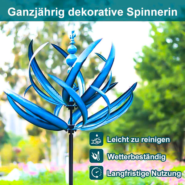 Roterende metalen windspinner met antieke uitstraling voor tuin of terras, indrukwekkend decoratief effect