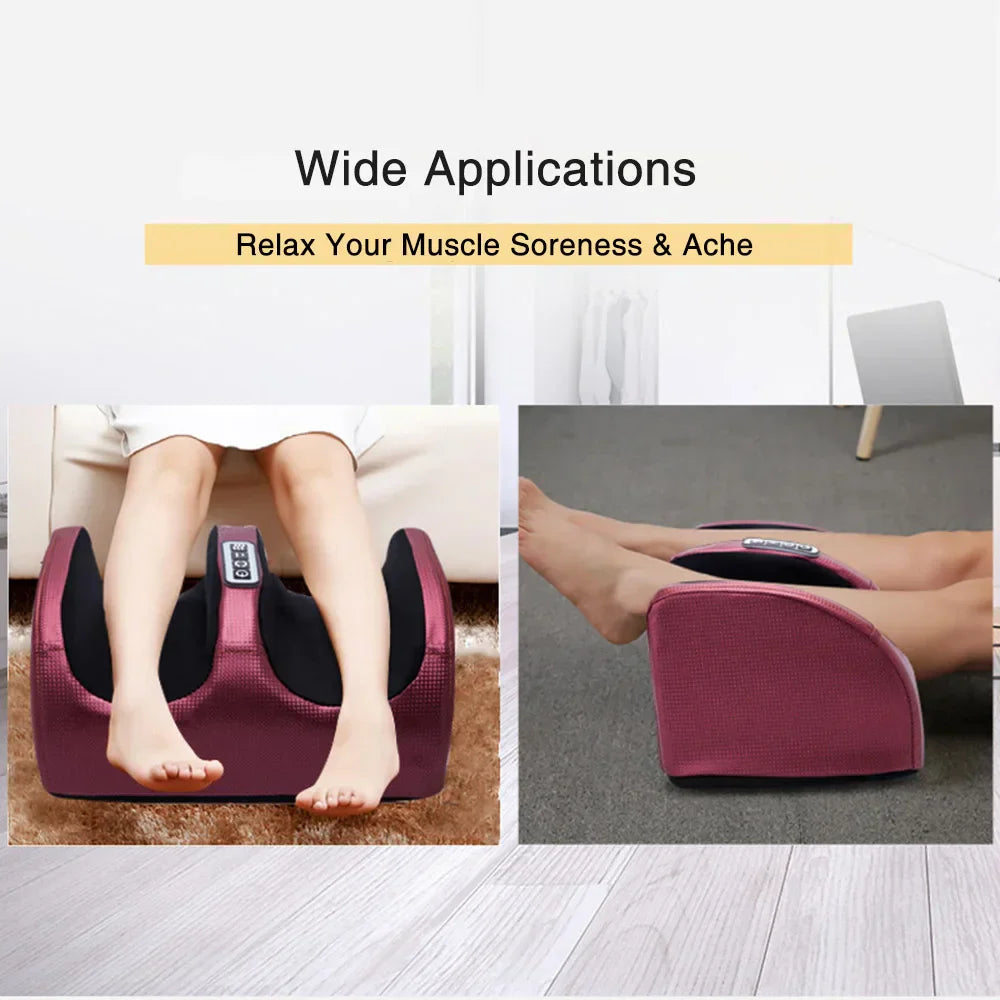 Gedetailleerd zicht op de shiatsu massagekoppen van de elektrische voetmassager met warmtetherapie.