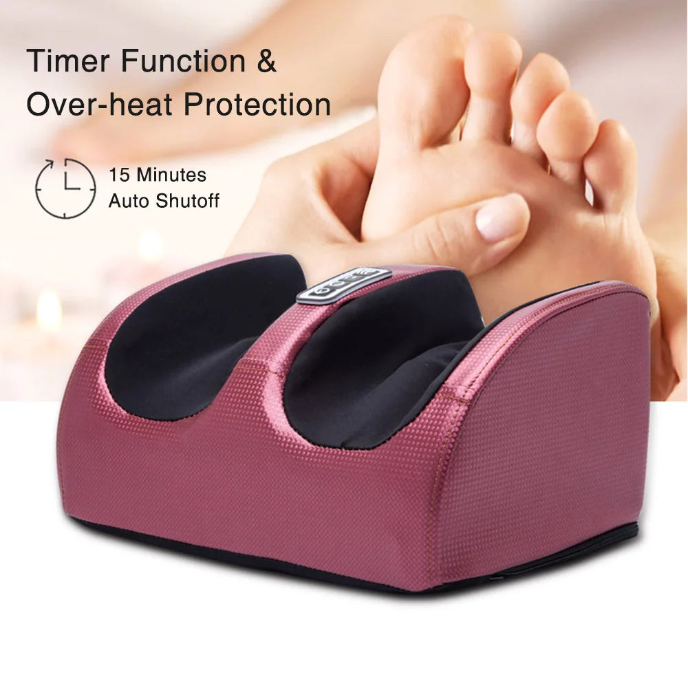 Comfortabele elektrische voetmassager in gebruik, biedt warmte en shiatsu voor thuis wellness.