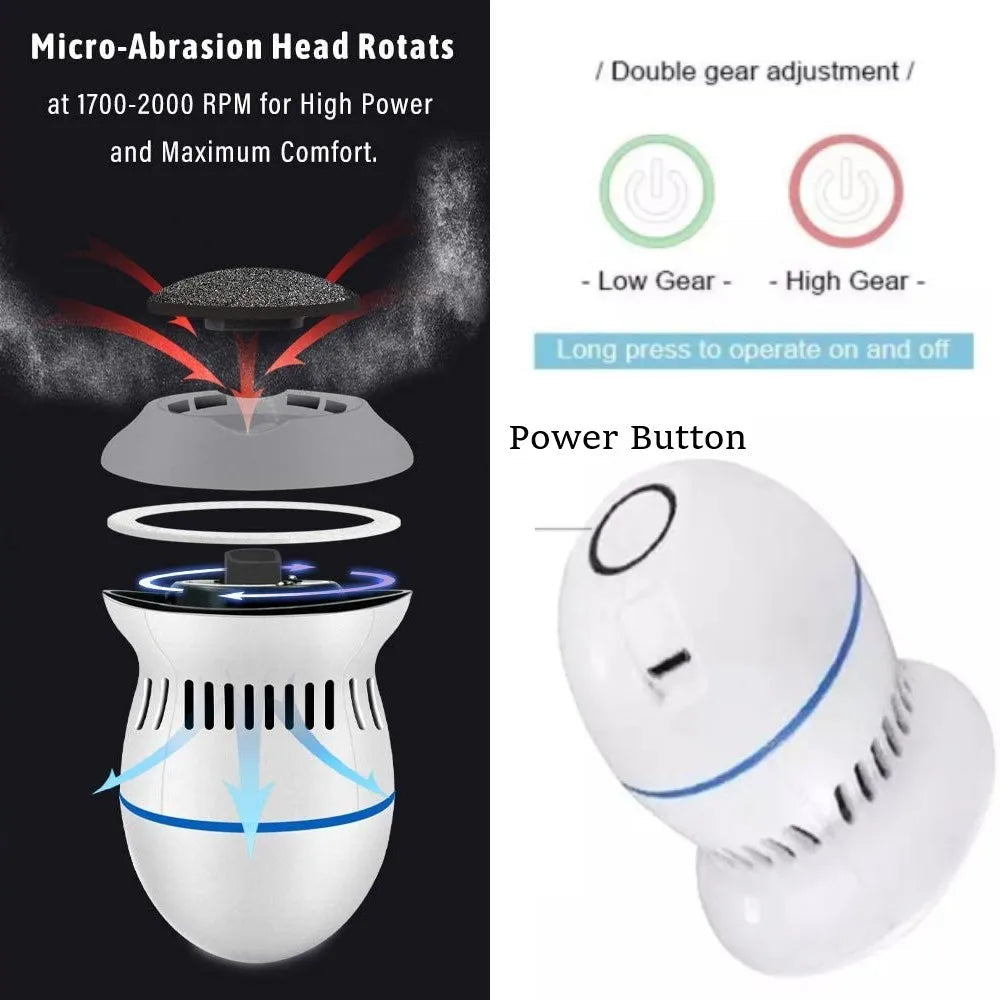 Onderdelen van de elektrische voetvijl, compleet en gebruiksklaar