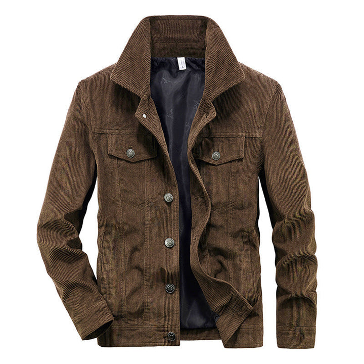 Elias Heren Corduroy Jas - zachte corduroy jas, losse pasvorm, verschillende kleuren, vooraanzicht