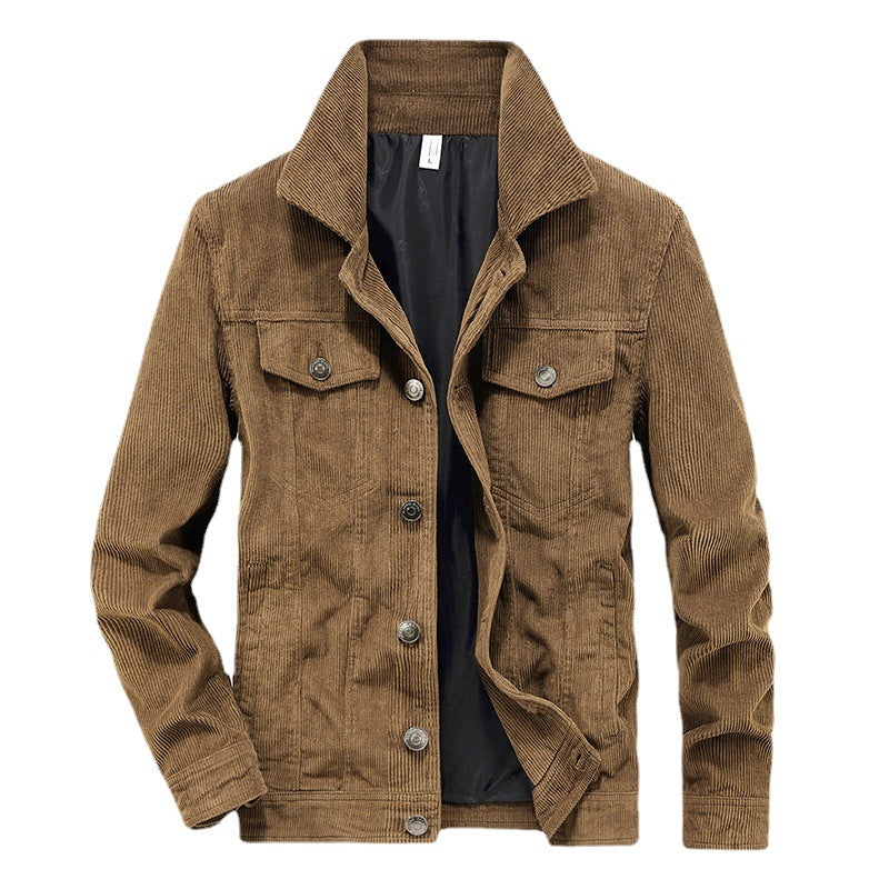 Elias Heren Corduroy Jas - zachte corduroy jas, losse pasvorm, verschillende kleuren, vooraanzicht