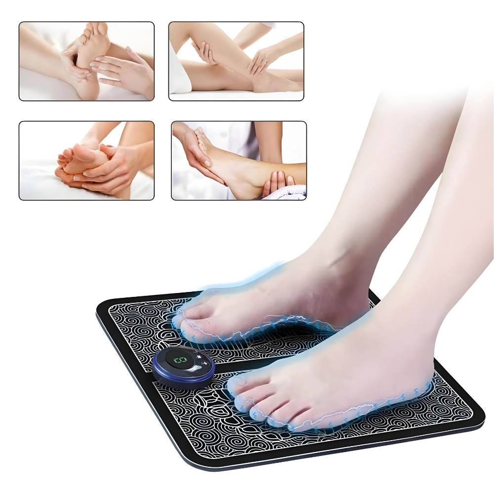VitalSoothe EMS voetmassage pad voor effectieve pijnverlichting en acupunctuur stimulatie bij vermoeide voeten.