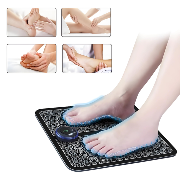 VitalSoothe EMS voetmassage pad voor effectieve pijnverlichting en acupunctuur stimulatie bij vermoeide voeten.