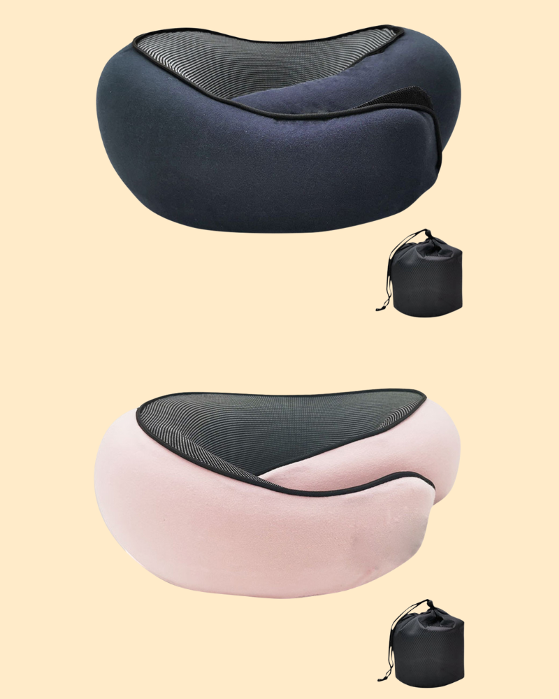 Perfect reisaccessoire: traagschuim nekkussen voor comfort en ondersteuning op lange reizen.