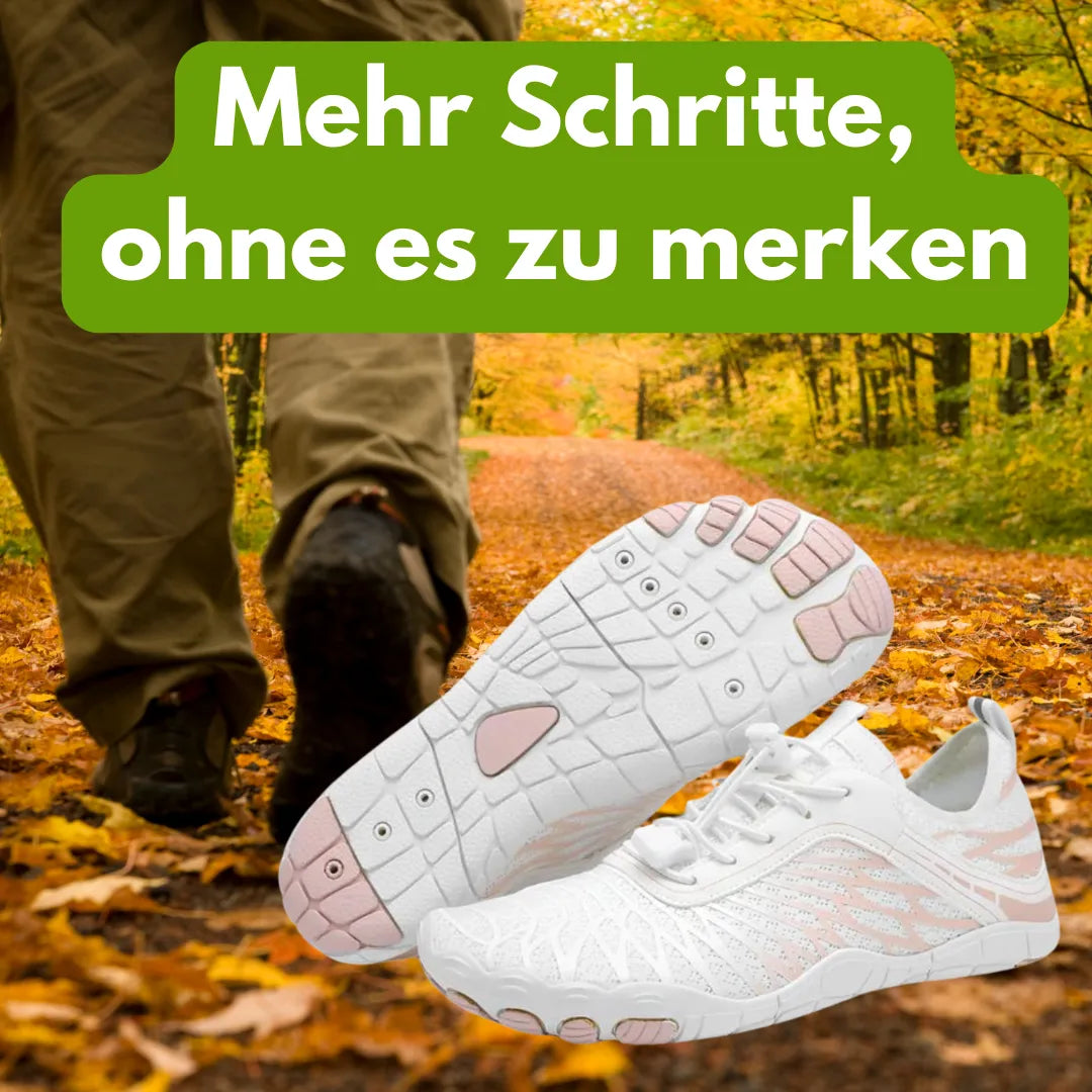 Ergonomische blotevoetenschoenen voor dames, ademend materiaal, ruime teenbox, ontworpen voor gezonde beweging en comfort