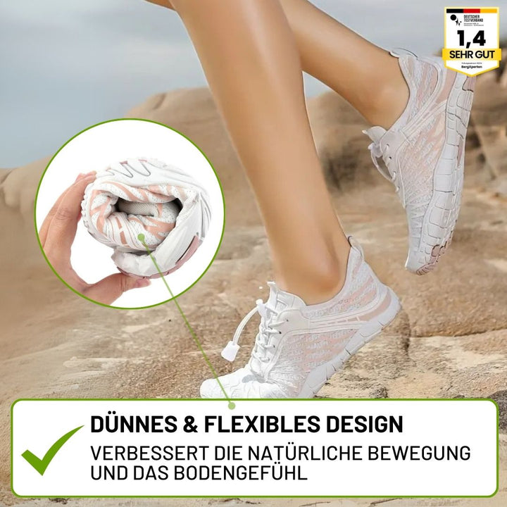 Ergonomische blotevoetenschoenen voor dames, ademend materiaal, ruime teenbox, ontworpen voor gezonde beweging en comfort
