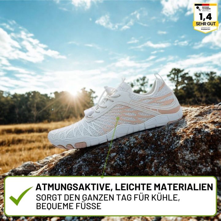 Ergonomische blotevoetenschoenen voor dames, ademend materiaal, ruime teenbox, ontworpen voor gezonde beweging en comfort