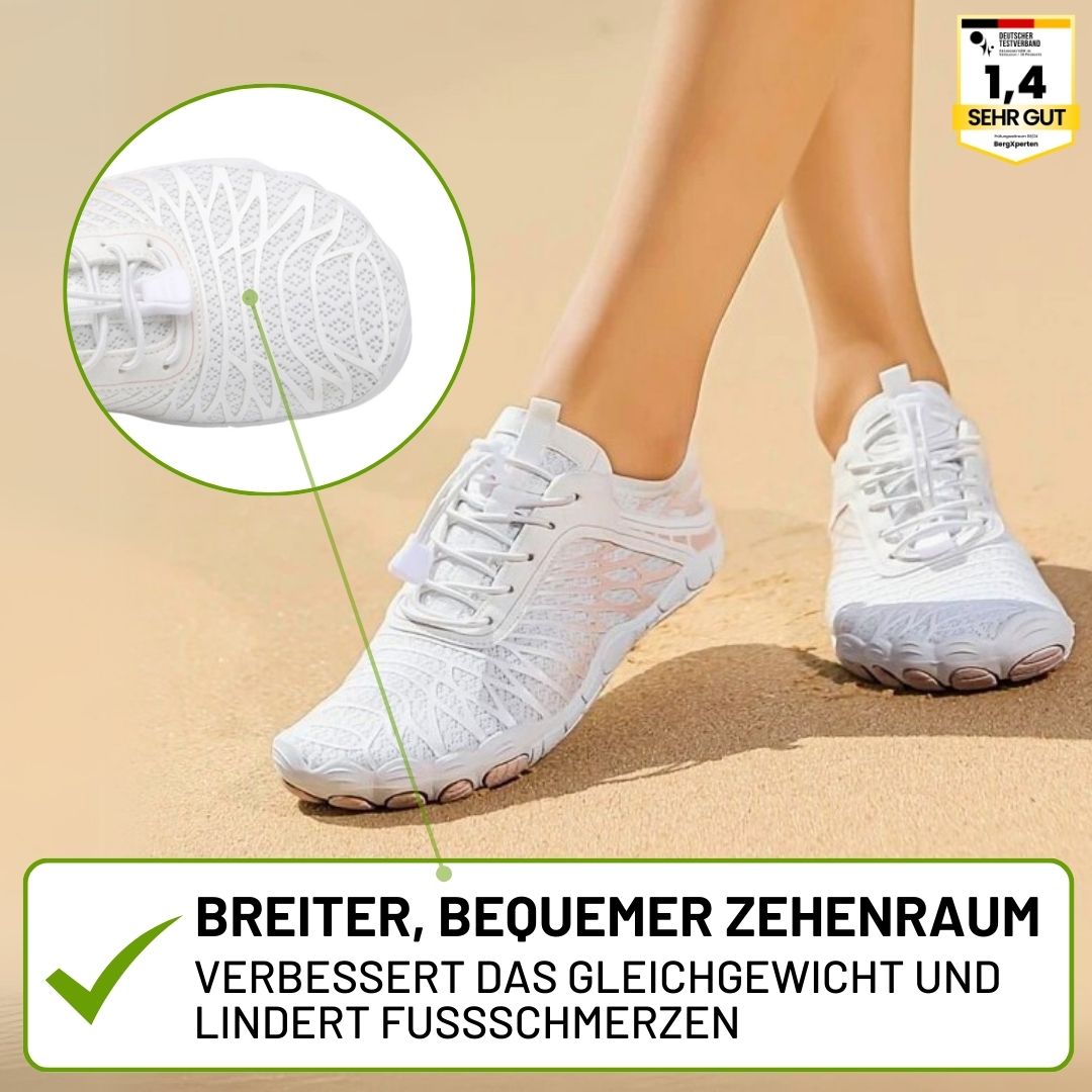 Ergonomische blotevoetenschoenen voor dames, ademend materiaal (Power Zwart), ruime teenbox, ontworpen voor gezonde beweging en comfort