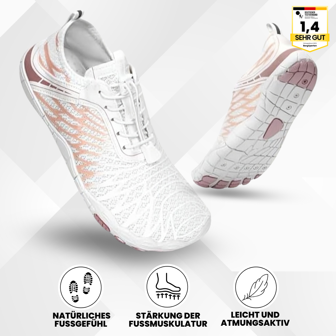 Ergonomische blotevoetenschoenen voor dames, ademend materiaal, ruime teenbox, ontworpen voor gezonde beweging en comfort