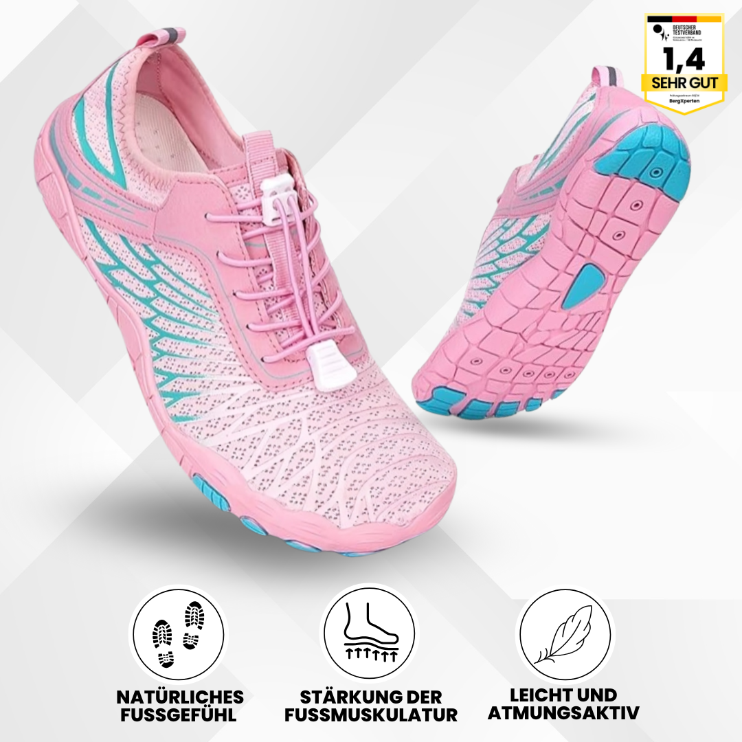 Ergonomische blotevoetenschoenen voor dames, ademend materiaal, ruime teenbox, ontworpen voor gezonde beweging en comfort