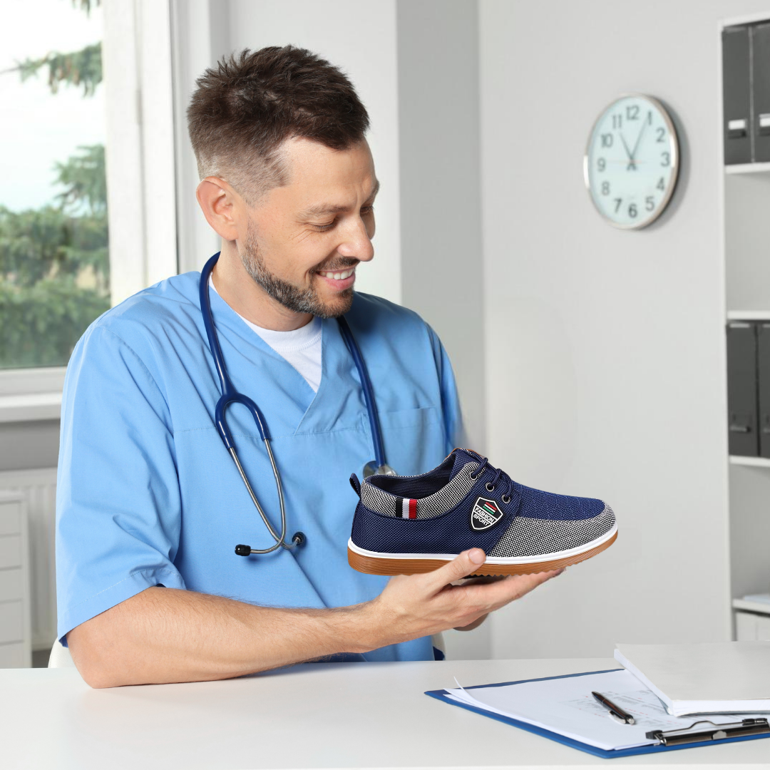Ergonomische herenschoenen met antislipzool, brede teenbox, ademend, ideaal voor voetcomfort en balans