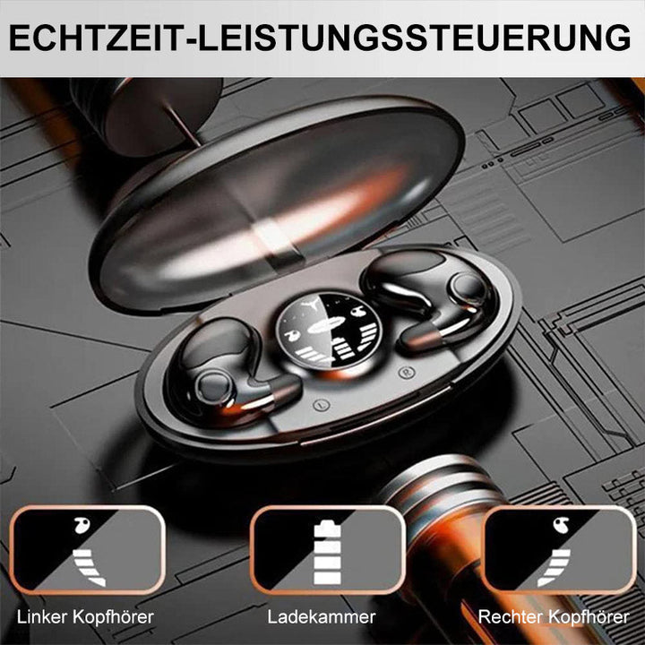 Ergonomische draadloze slaaphoofdtelefoon, onzichtbaar ontwerp, IPX5, comfortabele pasvorm, ideaal voor een rustgevende slaap.