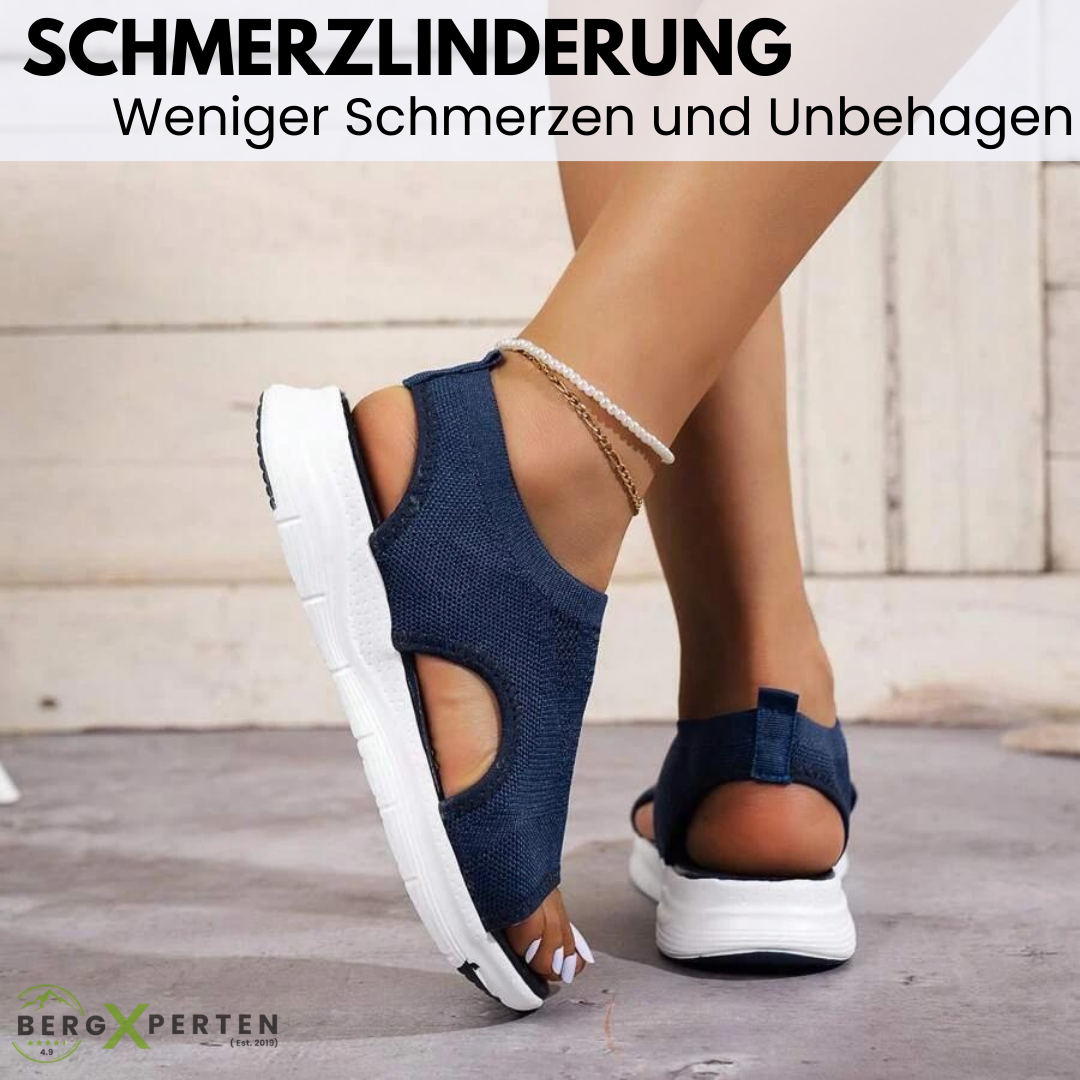 Dames ergonomische comfort sandalen in bruin, met orthopedisch ontwerp en antislipzool voor voetgezondheid.