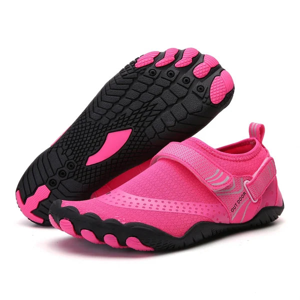 Ergonomische, lichte blote voeten waterschoenen, unisex, met antislipzool in donkerblauw voor buitenactiviteiten op het strand