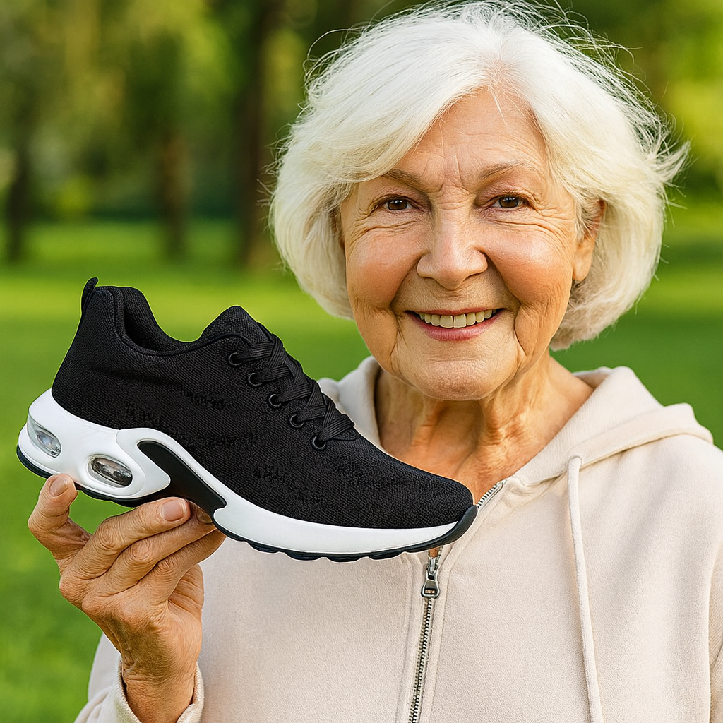 Ergonomische OrthoCare damesschoenen, comfortabel, paars, met antislipzool en ademend materiaal voor gezond lopen.