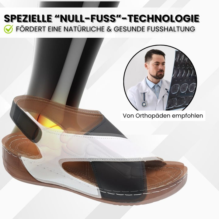 Comfortabele en ergonomische blauwe dames sandalen met een goede grip dankzij de antislipzool.