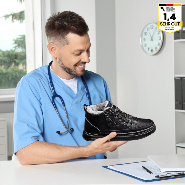 Dames thermoschoenen in het zwart, versterken voetspieren en verbeteren evenwicht.