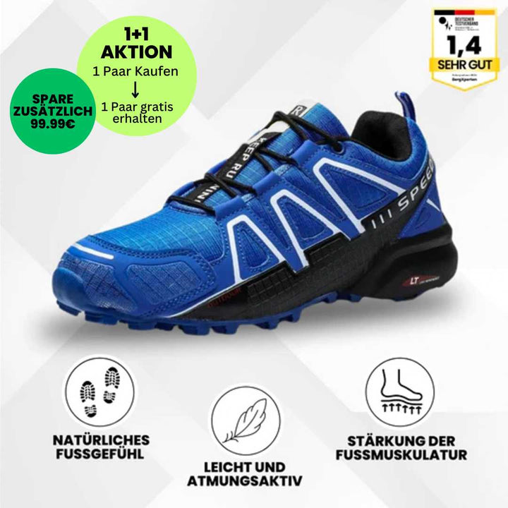 Ergonomische trekking- en wandelschoenen voor dames, bruin met antislipzool en ademend materiaal.