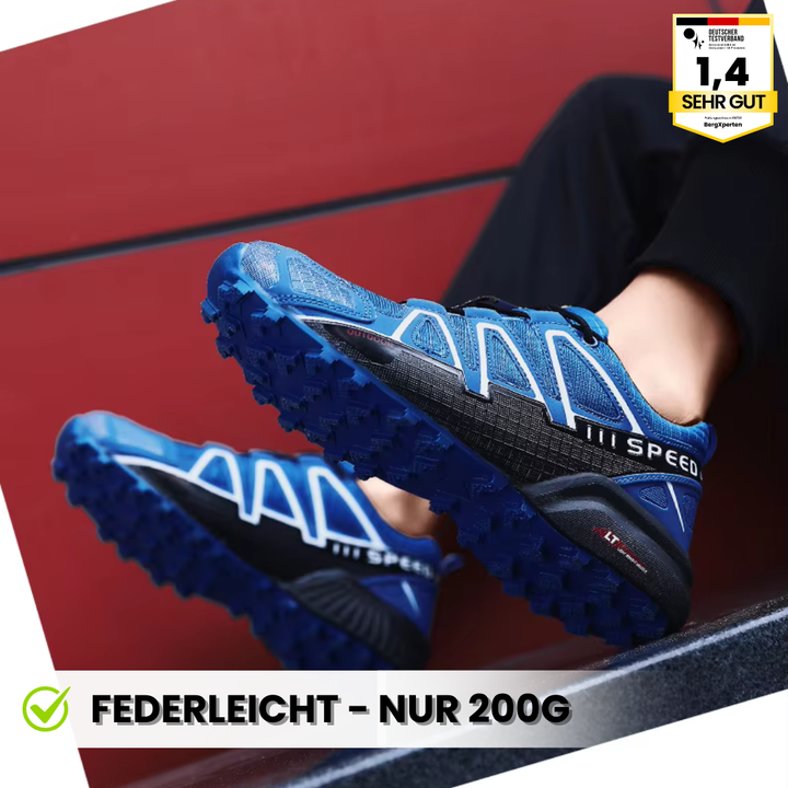 Ergonomische trekking- en wandelschoenen voor dames, bruin met antislipzool en ademend materiaal.