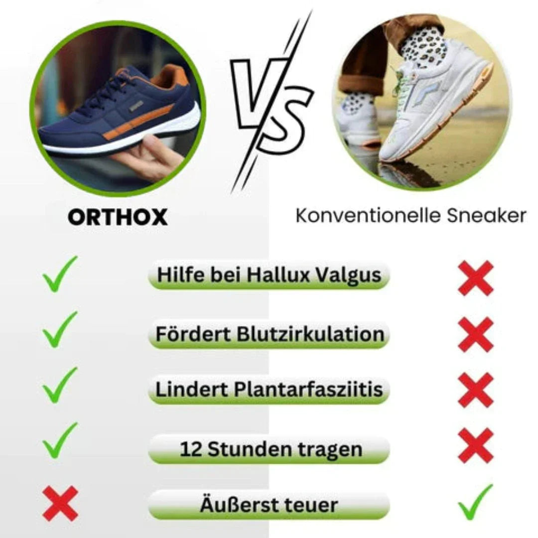 OrthoX witte comfortschoenen, zijaanzicht van de ergonomische schoen.